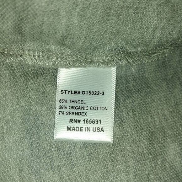 Calme Raglan Cropped Gray Short Sleeve Tencel Sweatshirt L - Picture 5 of 5